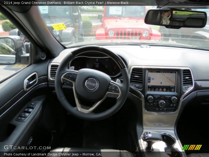 Brilliant Black Crystal Pearl / Morocco Black 2014 Jeep Grand Cherokee Overland