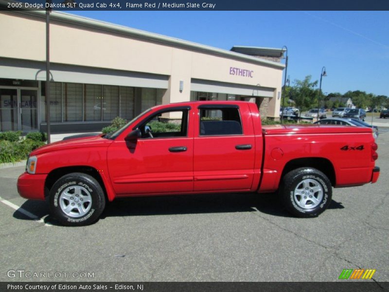 Flame Red / Medium Slate Gray 2005 Dodge Dakota SLT Quad Cab 4x4