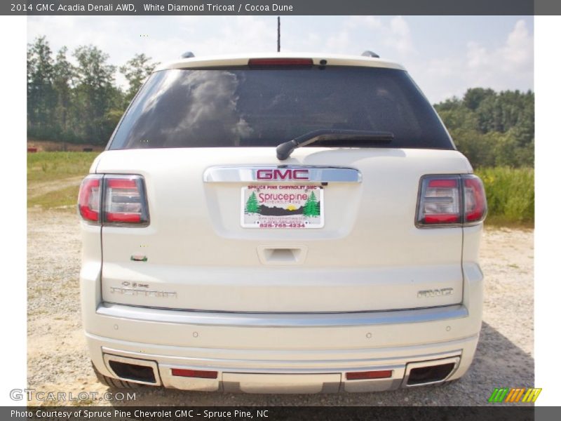White Diamond Tricoat / Cocoa Dune 2014 GMC Acadia Denali AWD