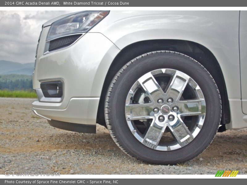 White Diamond Tricoat / Cocoa Dune 2014 GMC Acadia Denali AWD