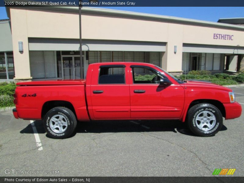 Flame Red / Medium Slate Gray 2005 Dodge Dakota SLT Quad Cab 4x4