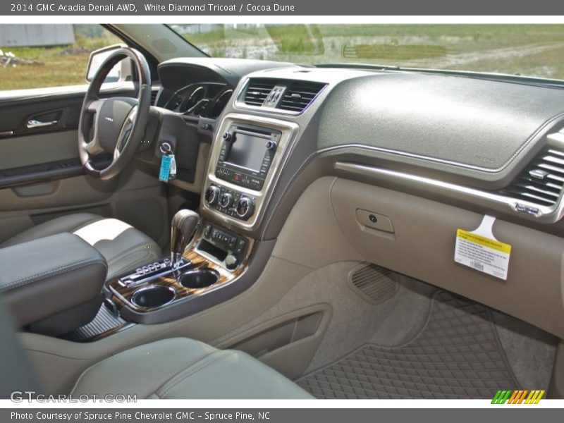 White Diamond Tricoat / Cocoa Dune 2014 GMC Acadia Denali AWD