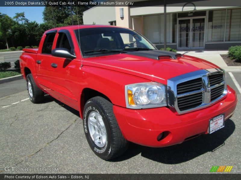 Flame Red / Medium Slate Gray 2005 Dodge Dakota SLT Quad Cab 4x4