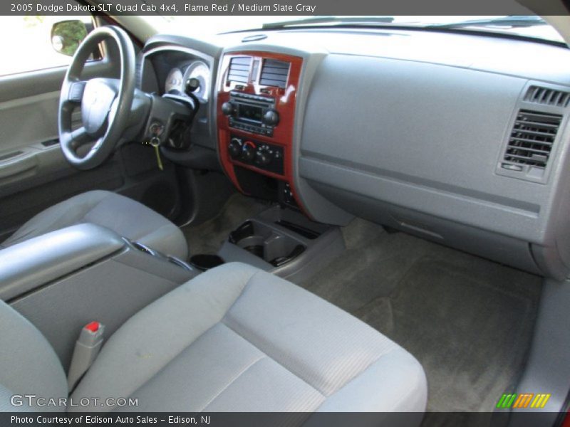 Flame Red / Medium Slate Gray 2005 Dodge Dakota SLT Quad Cab 4x4