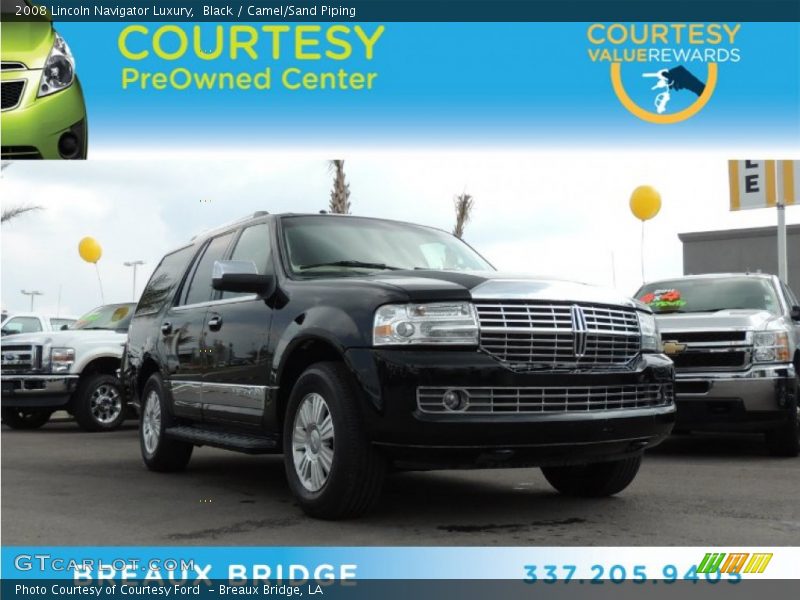 Black / Camel/Sand Piping 2008 Lincoln Navigator Luxury