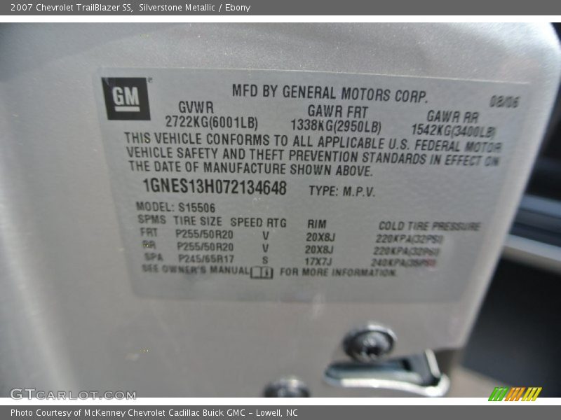 Silverstone Metallic / Ebony 2007 Chevrolet TrailBlazer SS