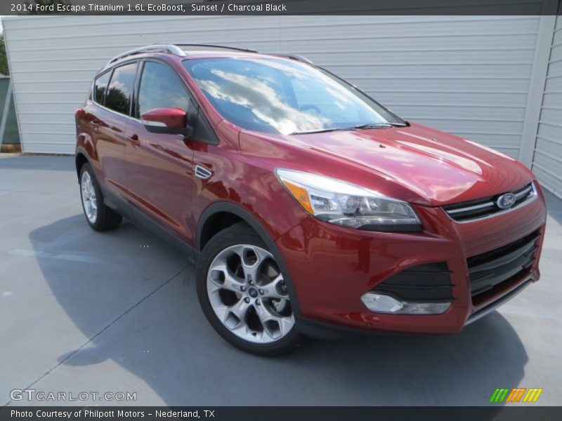 Sunset / Charcoal Black 2014 Ford Escape Titanium 1.6L EcoBoost