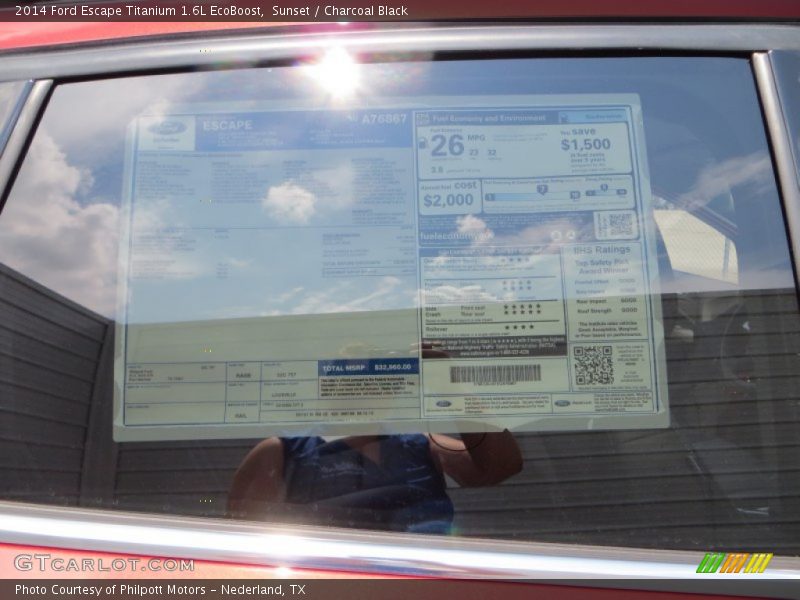 Sunset / Charcoal Black 2014 Ford Escape Titanium 1.6L EcoBoost
