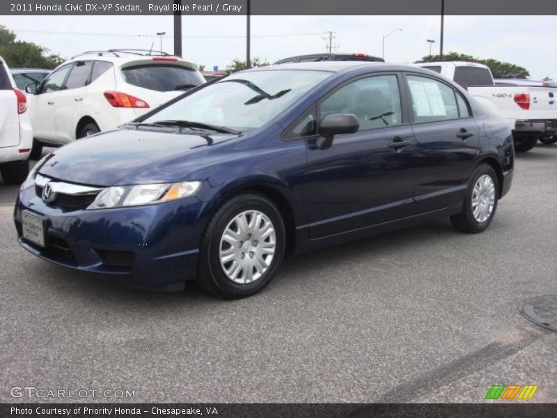 Royal Blue Pearl / Gray 2011 Honda Civic DX-VP Sedan