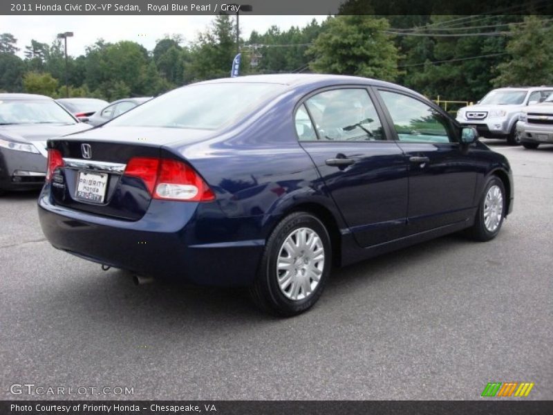 Royal Blue Pearl / Gray 2011 Honda Civic DX-VP Sedan