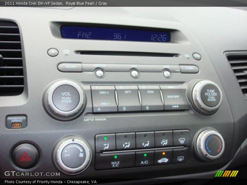 Royal Blue Pearl / Gray 2011 Honda Civic DX-VP Sedan