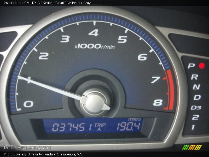 Royal Blue Pearl / Gray 2011 Honda Civic DX-VP Sedan
