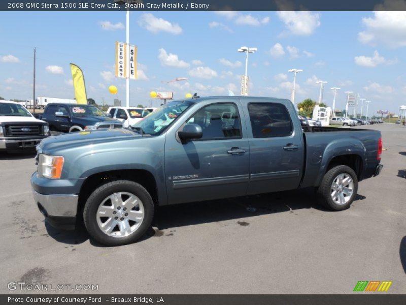 Stealth Gray Metallic / Ebony 2008 GMC Sierra 1500 SLE Crew Cab