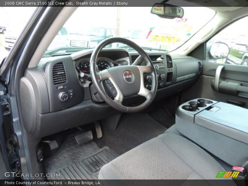 Stealth Gray Metallic / Ebony 2008 GMC Sierra 1500 SLE Crew Cab
