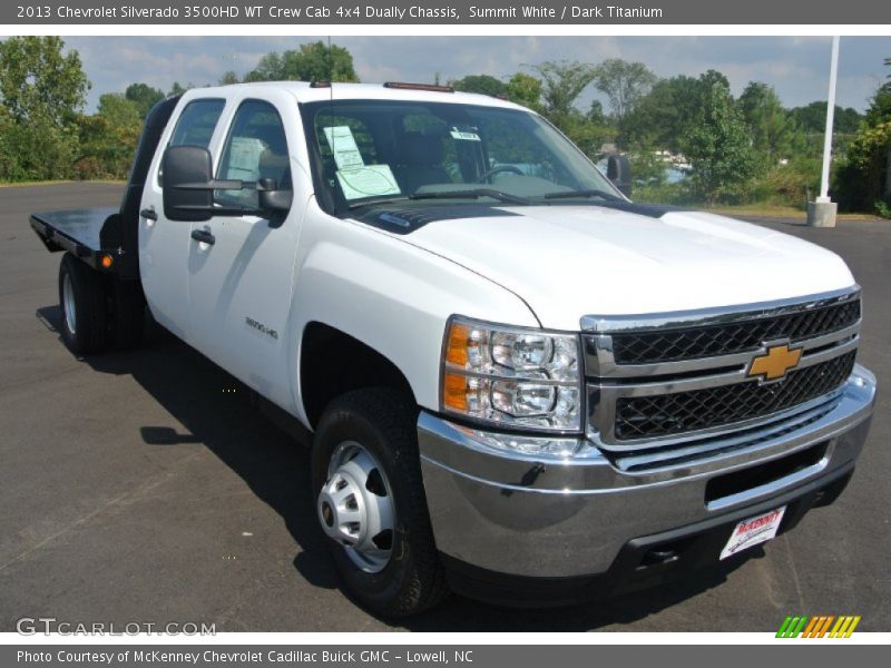 Summit White / Dark Titanium 2013 Chevrolet Silverado 3500HD WT Crew Cab 4x4 Dually Chassis