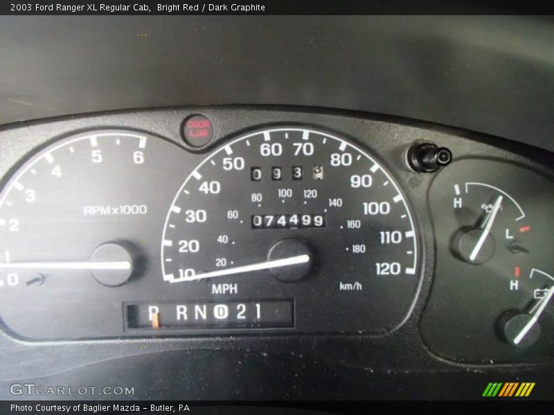 Bright Red / Dark Graphite 2003 Ford Ranger XL Regular Cab