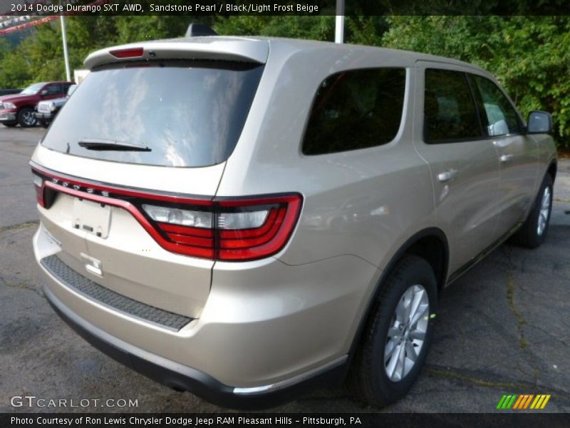 Sandstone Pearl / Black/Light Frost Beige 2014 Dodge Durango SXT AWD