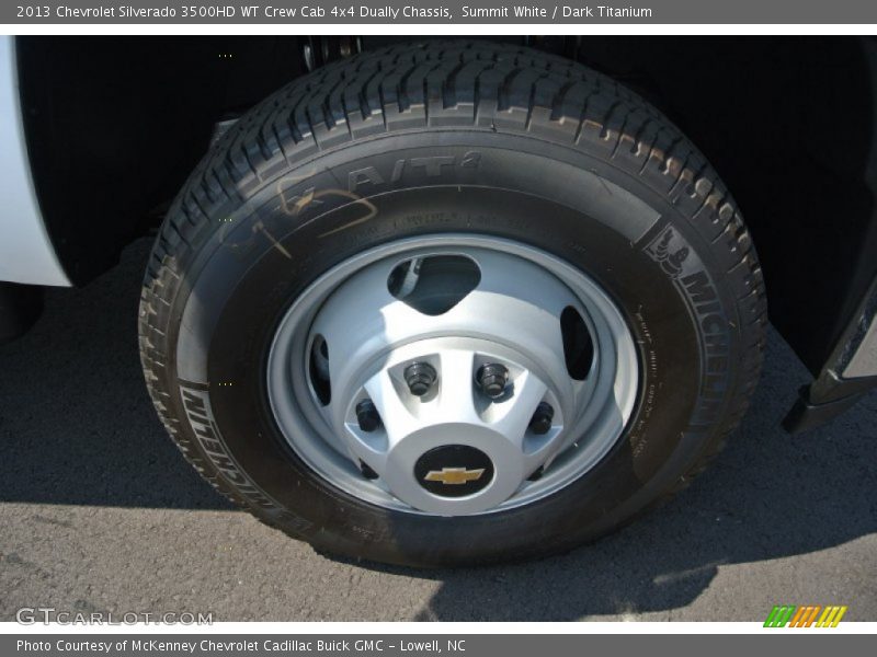 Summit White / Dark Titanium 2013 Chevrolet Silverado 3500HD WT Crew Cab 4x4 Dually Chassis