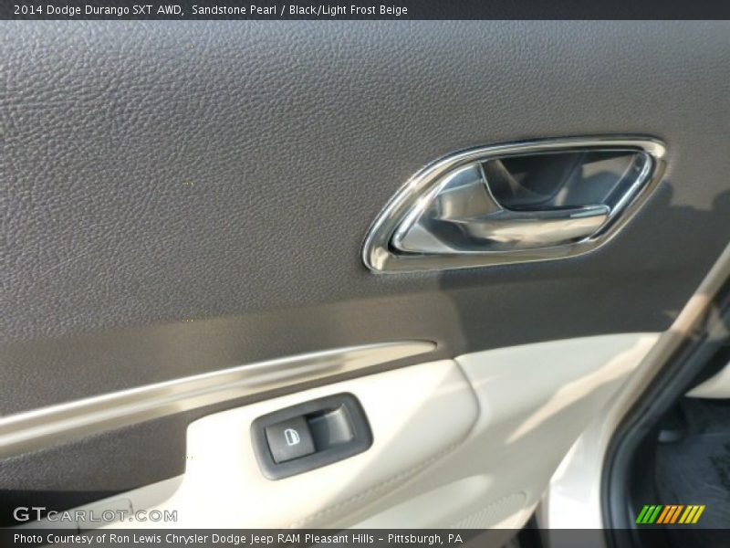Sandstone Pearl / Black/Light Frost Beige 2014 Dodge Durango SXT AWD