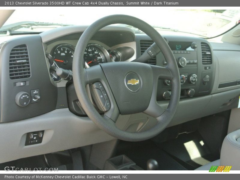 Summit White / Dark Titanium 2013 Chevrolet Silverado 3500HD WT Crew Cab 4x4 Dually Chassis