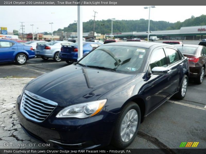 True Blue Pearl / Black/Light Frost Beige 2014 Chrysler 200 Limited Sedan