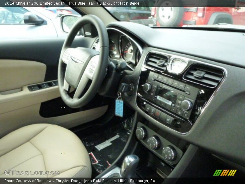True Blue Pearl / Black/Light Frost Beige 2014 Chrysler 200 Limited Sedan