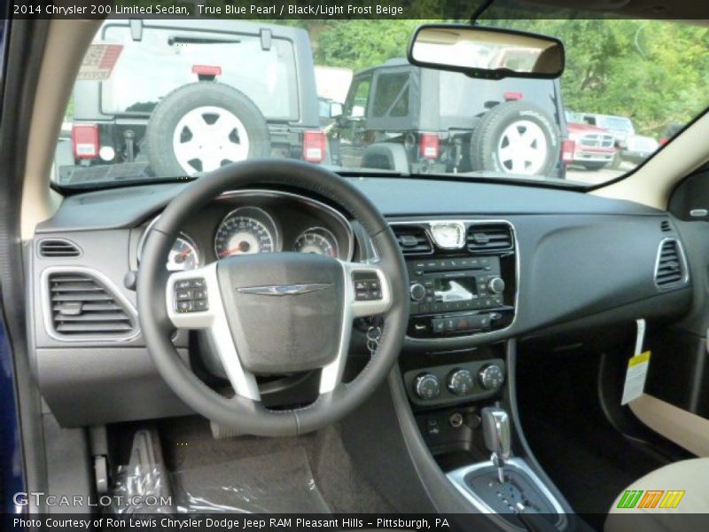 True Blue Pearl / Black/Light Frost Beige 2014 Chrysler 200 Limited Sedan