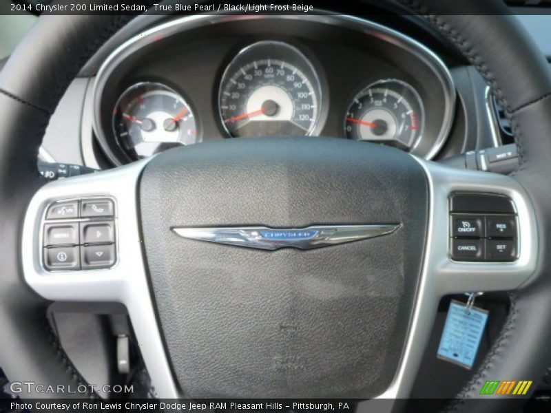 True Blue Pearl / Black/Light Frost Beige 2014 Chrysler 200 Limited Sedan
