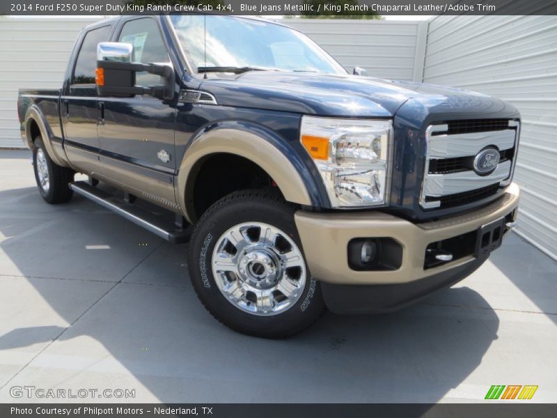 Blue Jeans Metallic / King Ranch Chaparral Leather/Adobe Trim 2014 Ford F250 Super Duty King Ranch Crew Cab 4x4