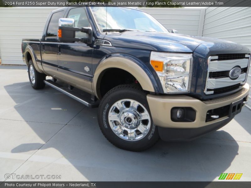 Blue Jeans Metallic / King Ranch Chaparral Leather/Adobe Trim 2014 Ford F250 Super Duty King Ranch Crew Cab 4x4