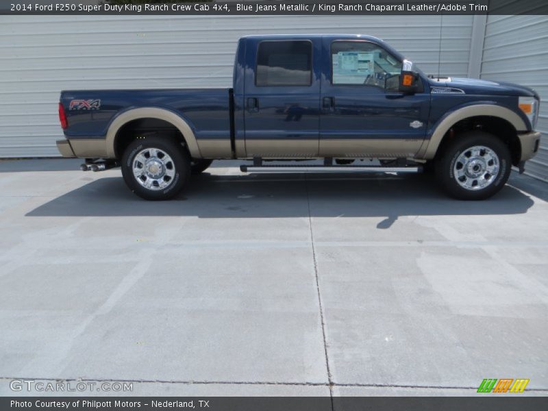 Blue Jeans Metallic / King Ranch Chaparral Leather/Adobe Trim 2014 Ford F250 Super Duty King Ranch Crew Cab 4x4
