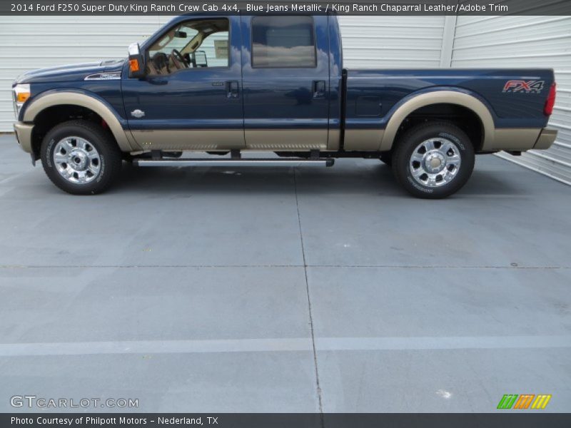 Blue Jeans Metallic / King Ranch Chaparral Leather/Adobe Trim 2014 Ford F250 Super Duty King Ranch Crew Cab 4x4