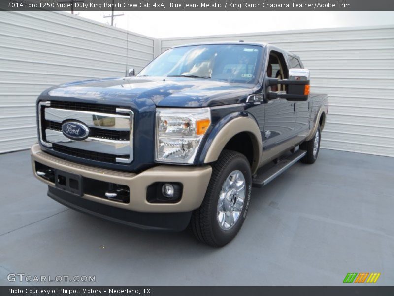 Blue Jeans Metallic / King Ranch Chaparral Leather/Adobe Trim 2014 Ford F250 Super Duty King Ranch Crew Cab 4x4