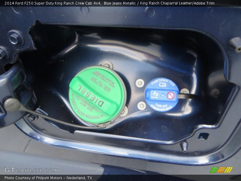 Blue Jeans Metallic / King Ranch Chaparral Leather/Adobe Trim 2014 Ford F250 Super Duty King Ranch Crew Cab 4x4