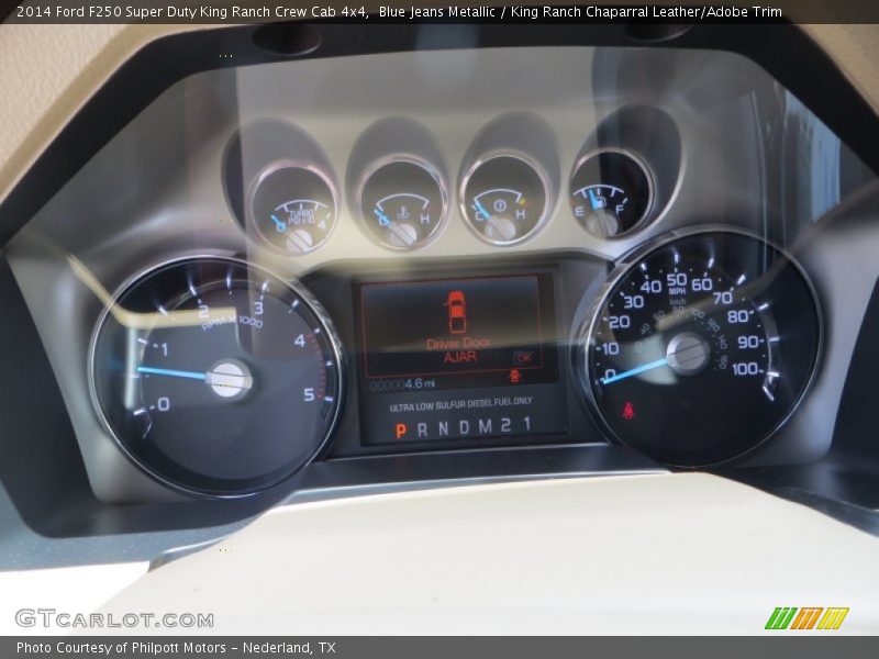 Blue Jeans Metallic / King Ranch Chaparral Leather/Adobe Trim 2014 Ford F250 Super Duty King Ranch Crew Cab 4x4
