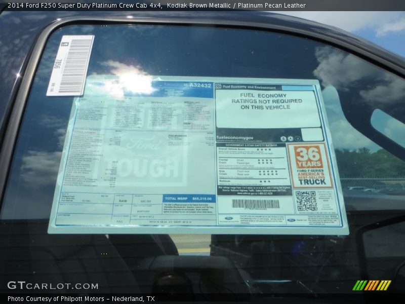 Kodiak Brown Metallic / Platinum Pecan Leather 2014 Ford F250 Super Duty Platinum Crew Cab 4x4