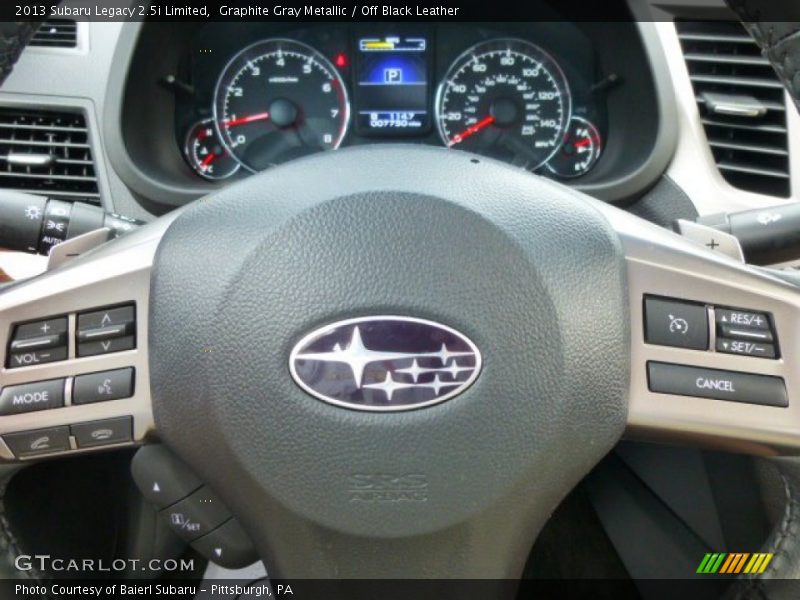 Graphite Gray Metallic / Off Black Leather 2013 Subaru Legacy 2.5i Limited