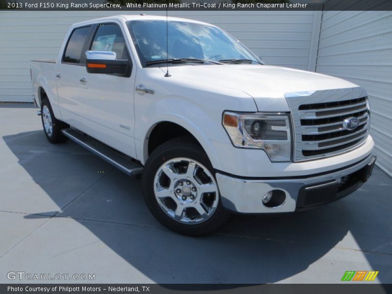 White Platinum Metallic Tri-Coat / King Ranch Chaparral Leather 2013 Ford F150 King Ranch SuperCrew