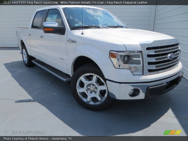 White Platinum Metallic Tri-Coat / King Ranch Chaparral Leather 2013 Ford F150 King Ranch SuperCrew