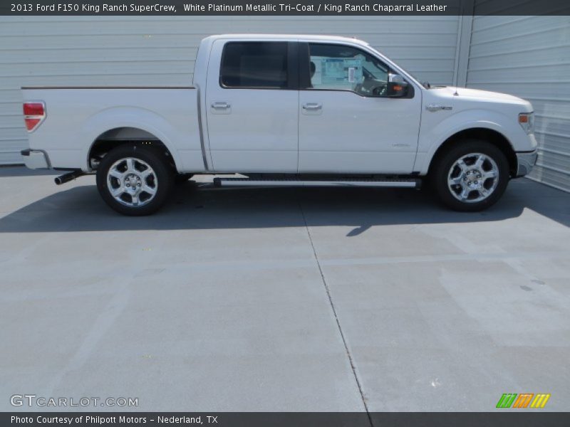 White Platinum Metallic Tri-Coat / King Ranch Chaparral Leather 2013 Ford F150 King Ranch SuperCrew