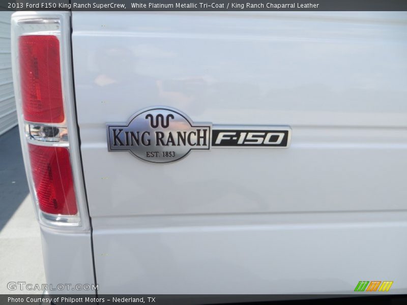 White Platinum Metallic Tri-Coat / King Ranch Chaparral Leather 2013 Ford F150 King Ranch SuperCrew