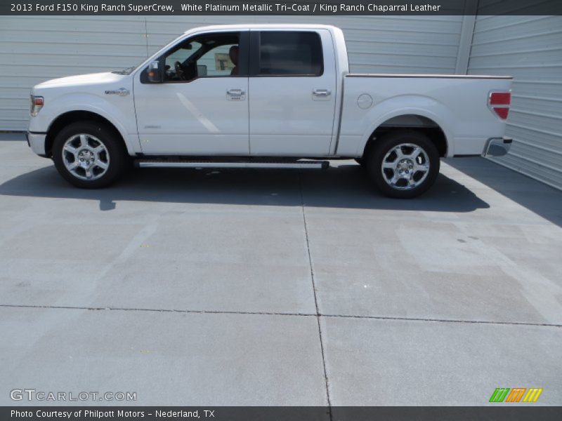 White Platinum Metallic Tri-Coat / King Ranch Chaparral Leather 2013 Ford F150 King Ranch SuperCrew