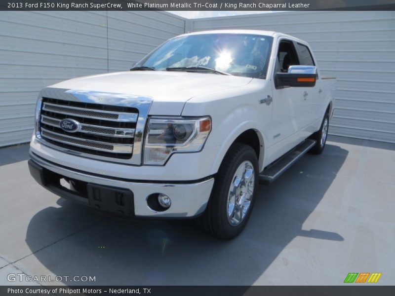 White Platinum Metallic Tri-Coat / King Ranch Chaparral Leather 2013 Ford F150 King Ranch SuperCrew