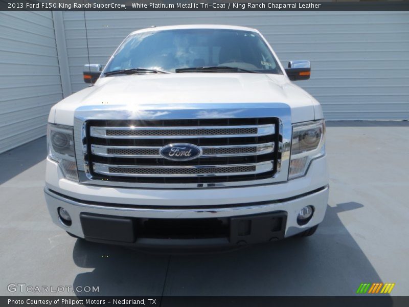 White Platinum Metallic Tri-Coat / King Ranch Chaparral Leather 2013 Ford F150 King Ranch SuperCrew