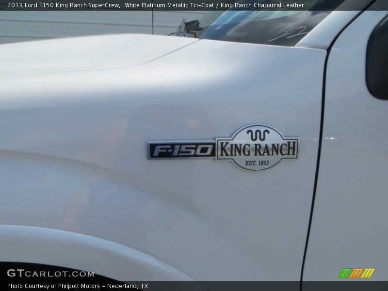 White Platinum Metallic Tri-Coat / King Ranch Chaparral Leather 2013 Ford F150 King Ranch SuperCrew
