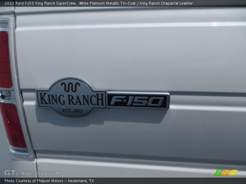 White Platinum Metallic Tri-Coat / King Ranch Chaparral Leather 2013 Ford F150 King Ranch SuperCrew