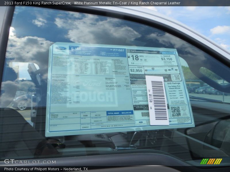 White Platinum Metallic Tri-Coat / King Ranch Chaparral Leather 2013 Ford F150 King Ranch SuperCrew