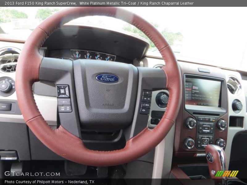 White Platinum Metallic Tri-Coat / King Ranch Chaparral Leather 2013 Ford F150 King Ranch SuperCrew