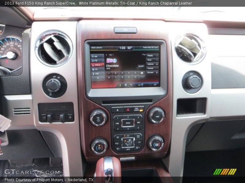 White Platinum Metallic Tri-Coat / King Ranch Chaparral Leather 2013 Ford F150 King Ranch SuperCrew