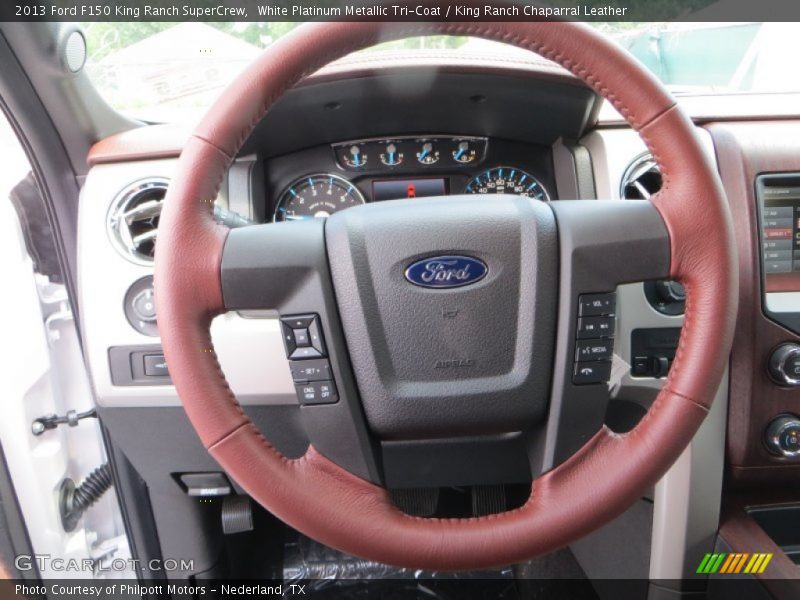 White Platinum Metallic Tri-Coat / King Ranch Chaparral Leather 2013 Ford F150 King Ranch SuperCrew